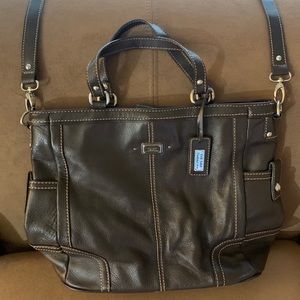 New Brown Leather THE SAK Tote Handbag Purse